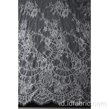 100% Nylon White Panel Lace Fabric